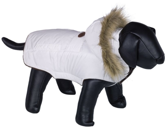 Nobby ELNA bunda pro psa s kožíškem bílá 20cm