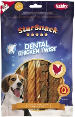 Nobby StarSnack Dental Chicken Twist dentální kuřecí spirály 12,5cm / 140g