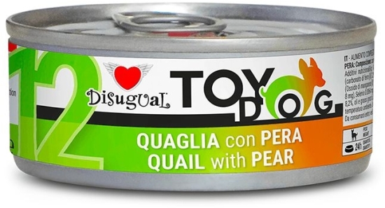 Disugual TOYDOG 12 Single Protein konzerva křepelka s hruškou 85g