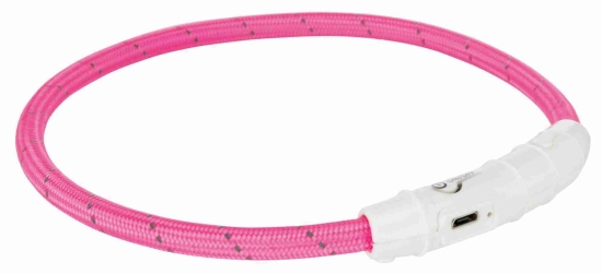 Svítící kroužek USB na krk L-XL 65 cm/7 mm růžový (RP 2,10 Kč)