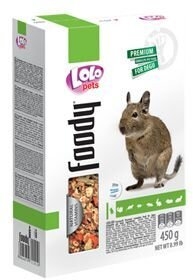 LOLO BASIC kompletní krmivo pro osmáky degu 450 g krabička