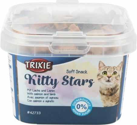 Soft Snack Kitty Stars - hvězdičky losos, jehněčí 140g