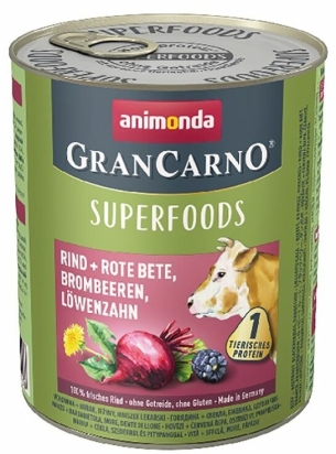 GRANCARNO Superfoods hovězí,čv.řepa,ostružiny,pampeliška 800 g pro psy