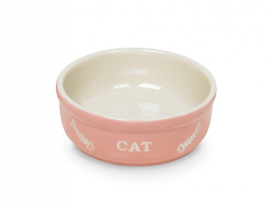 Nobby Cat keramická miska 13,5 cm růžová 250ml