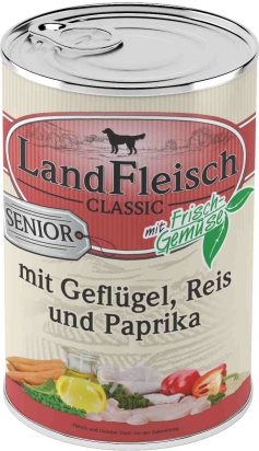 Landfleisch Dog Classic Senior drůbeží s rýží a paprikou 400g