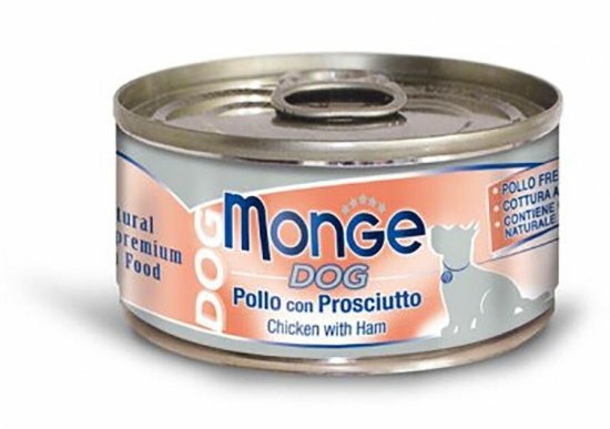 MONGE DOG NATURAL kuřecí maso se šunkou pro psy 95 g