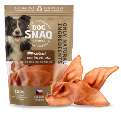 DOG SNAQ vepřové ucho sušené 4 ks