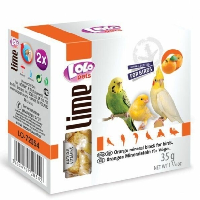 LOLOpets LIME pomerančový minerální kámen pro ptáky 35 g