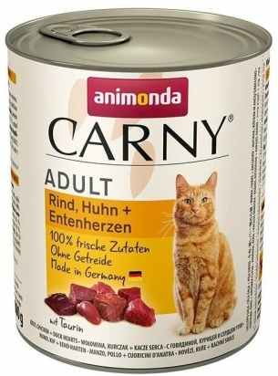 ANIMONDA konzerva CARNY Adult - hovězí,kuře,kachní srdce 800g