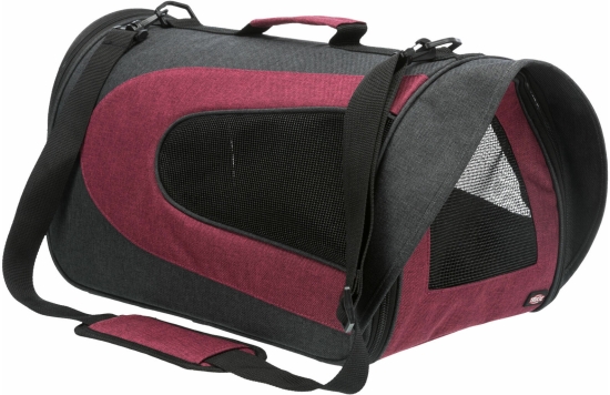 ALINA nylonová přepravní taška se síťkou 27x27x52 cm, antracit/bordó (max. 6 kg)
