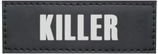 Nobby vyměnitelný nápis KILLER na postroj Seguro 3x9cm 2ks
