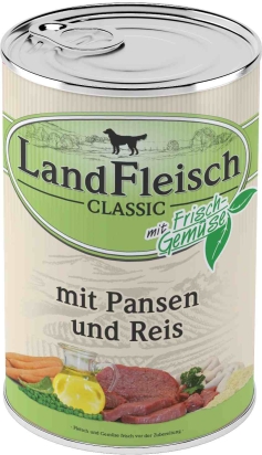 Landfleisch Dog Classic dršťky s rýží 400g