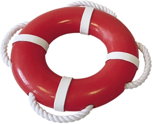Nobby hračka Rubber Line záchranný kruh s lanem 15 cm