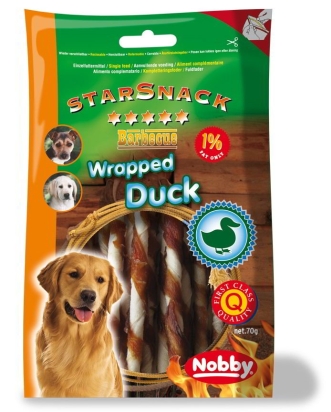 Nobby StarSnack BBQ Wrapped Duck bůvolí tyčinka s kachnou 70g