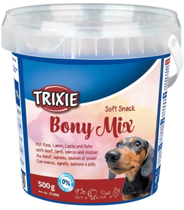 Soft Snack Bony MIX - hovězí, jehněčí, losos, kuře 500 g