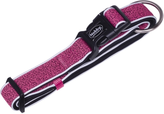 Nobby CAYO obojek nylon reflexní růžová M-L 40-55cm