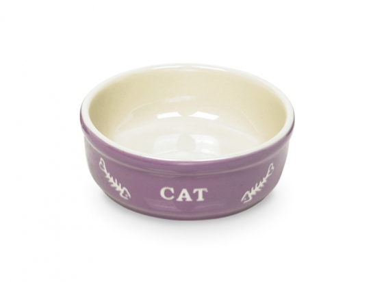 Nobby Cat keramická miska 13,5 cm fialová 250ml