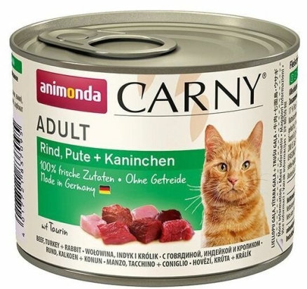 ANIMONDA konzerva CARNY Adult - hovězí, krůta, králík 200g