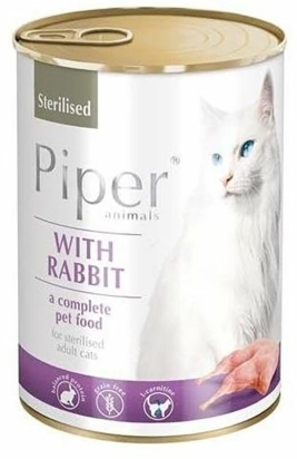 PIPER CAT konzerva pro sterilizované kočky, s kálíkem, 400g