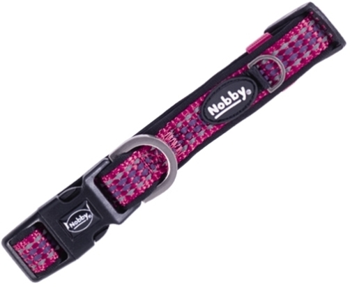 Nobby KALEA obojek nylon reflexní malina XS-S 25-35cm