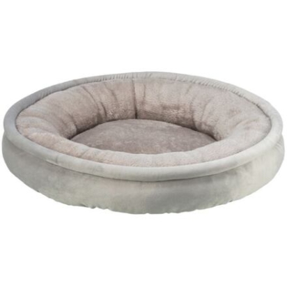 Kulatý sametový pelech EMMI, ø 50 cm, světlešedá