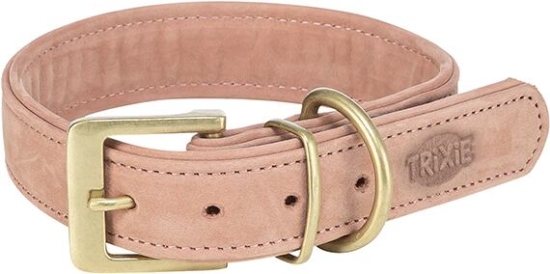 Obojek PURE kožený, růžová, L-XL: 52-63 cm/ 40 mm