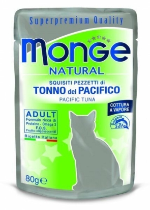 MONGE NATURAL kapsička tuňák v želé pro kočky 80 g