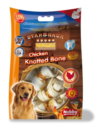 Nobby StarSnack BBQ Chicken Knotted Bone pamlsky 113g