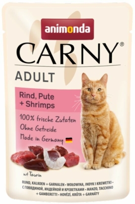 Carny Adult 85 g hovězí, krůta+ráčci, kapsička pro kočky