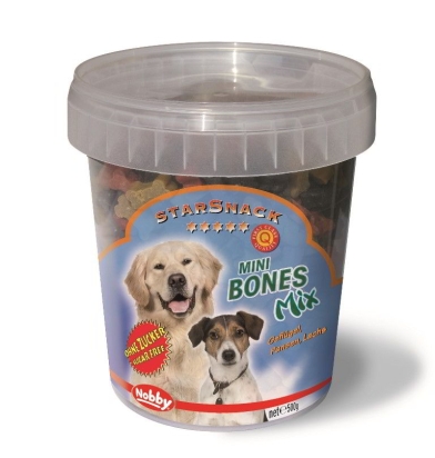 Nobby StarSnack Mini Bones Mix kyblík pamlsky pro psy 500g
