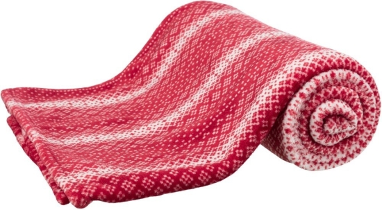 Vánoční deka LUMI červeno-bílá, 100x70cm