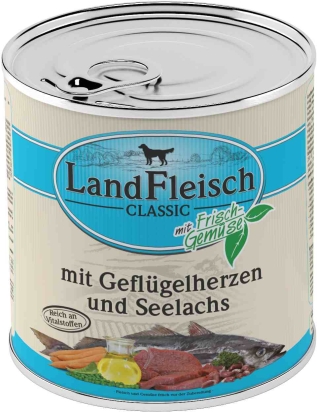 Landfleisch Dog Classic drůbeží srdíčka s treskou 800g