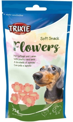 Soft Snack FLOWERS Light - měkké kytičky jehněčí/kuřecí 75g