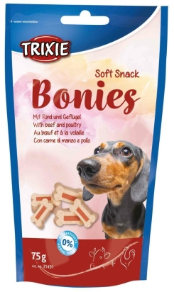 Soft Snack BONIES Light - měkké kostičky hovězí/krůta 75g