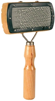 Kartáč jednostranný, dřevěný, hranatý s kuličkami 10x18cm