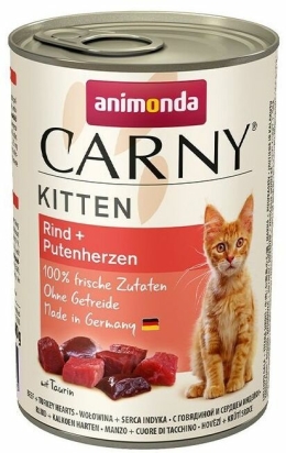 ANIMONDA konzerva CARNY Kitten - hovězí, krůtí srdce 400g