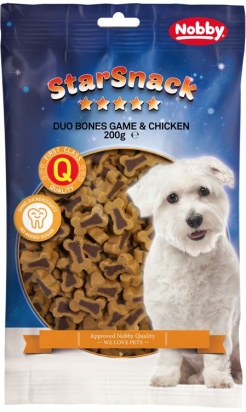 Nobby StarSnack Duo Bones pamlsek pro psy zvěřina+kuře 200g