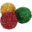 Xmas balls - vánoční chrastící míčky 3ks, 4 cm, plast/polyester