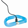 USB svítící obojek PLOCHÝ M-L 50cm/30 mm modrý (RP 2,10 Kč)