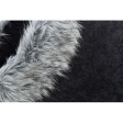 Plyšová kukaň YELINA, dlouhý vlas, 35 x 26 x 40 cm, černá/šedá