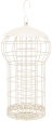 Zásobník na 6ks lojových koulí, s ochrannou mříží, ø 17 × 30 cm, lakovaný kov, krémová - DOPRODEJ