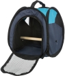 Transportní taška s bidýlkem pro ptáky tmavě modrá/světle modrá 27x32x27 cm