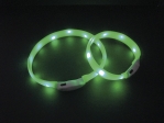 Nobby LED plochý svítící obojek pro psy zelený M 55cm