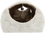 Plyšový škrábací tunel pro kočky 110x30x38 cm -sv.šedý/hnědý