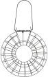 Závěsný kruh na 8 lojových koulí 24 x 8 cm, kovový