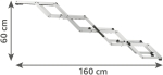 Skládací schody, 4 stupňové, hliník/TPR, 37cm šíře, až 70cm výška, max 160cm, nosnost 75kg