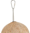 Závěsná přírodní hračka pro papoušky, kokos/banánové listy, 37 cm