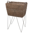 Proutěný koš se dvěma madly, 60 x 40 x 40 cm, hnědá