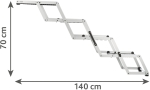 Skládací schody, 4 stupňové, hliník/TPR, 37cm šíře, až 70cm výška, max 160cm, nosnost 75kg