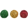 Xmas balls - vánoční chrastící míčky 3ks, 4 cm, plast/polyester